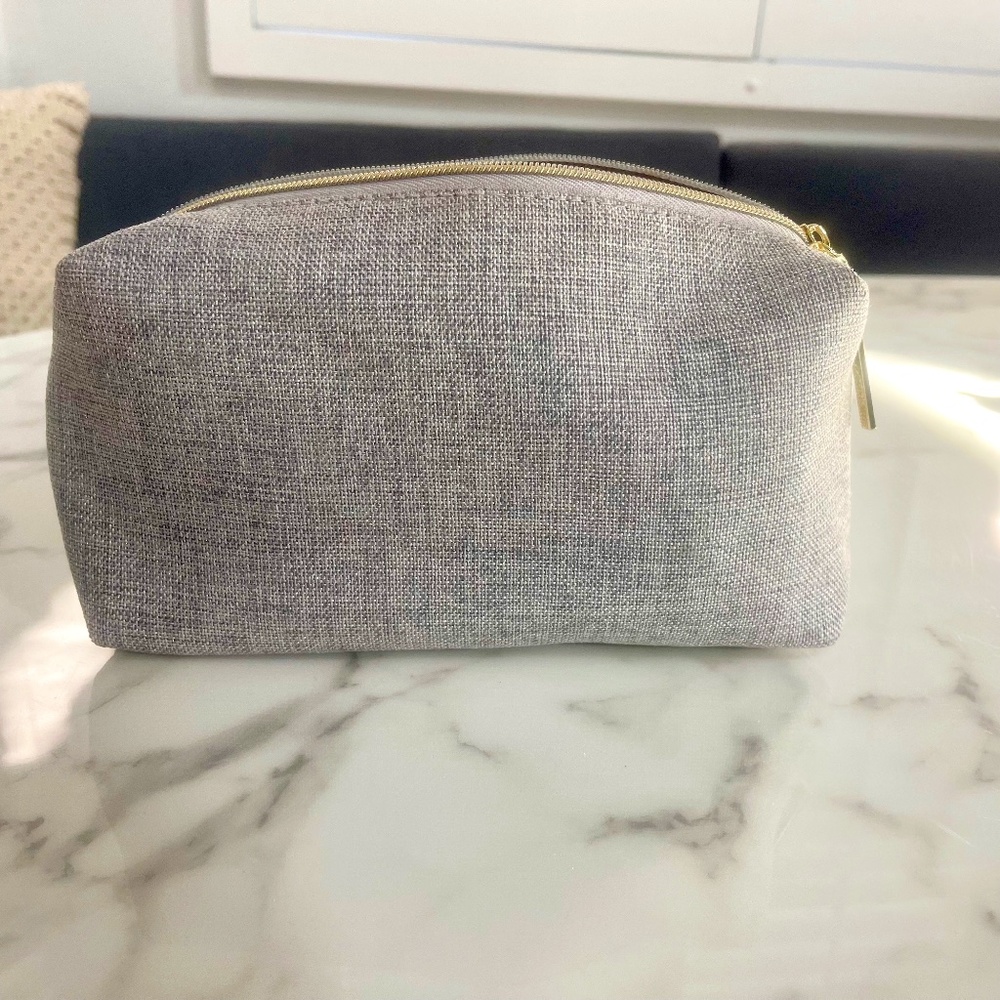 Lancome gray cosmetic bag (makeup case)
